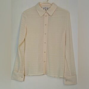 Jones New York Ivory Collared Blouse